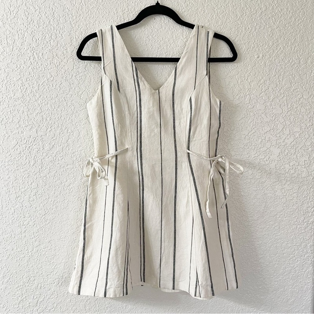 Moussy White Stripe Mini Dress